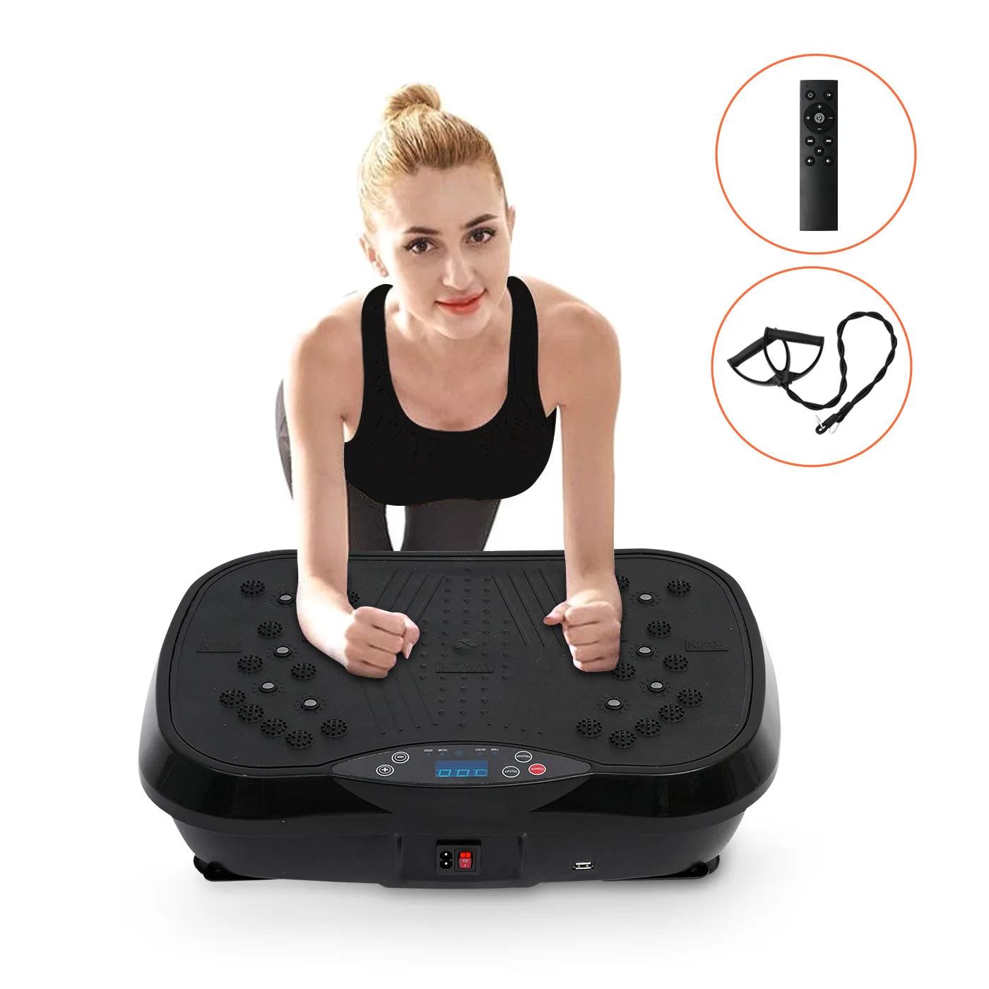 Vibration Plate Exercise Machine – Portable Fat-Burning Platform with Bluetooth, Remote Control & Resistance Bands