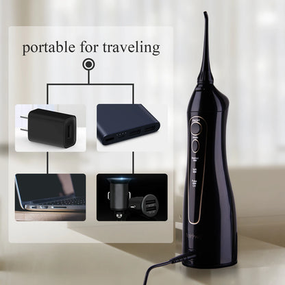 Water Flosser 5020E – 300ML Portable Rechargeable Oral Irrigator for Deep Teeth Cleaning & Gum Health