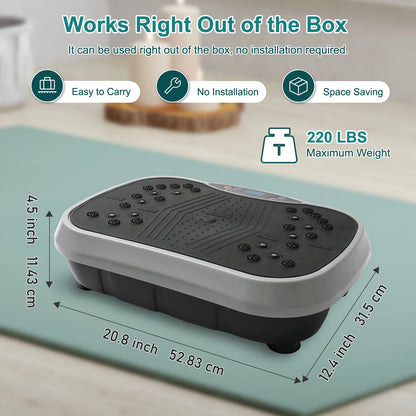 Vibration Plate Exercise Machine – Portable Fat-Burning Platform with Bluetooth, Remote Control & Resistance Bands