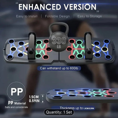 Solid Push-Up Board – 9-in-1 Multi-Functional Home Workout System for Chest, Arms, and Core Strength Training