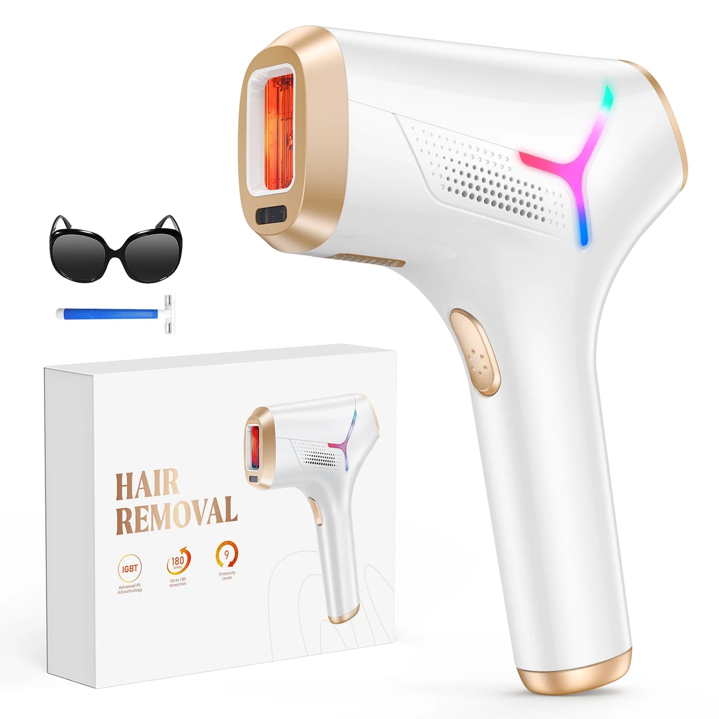 990,000 Flashes IPL Laser Hair Removal Device – Painless Permanent Hair Removal for Women & Men