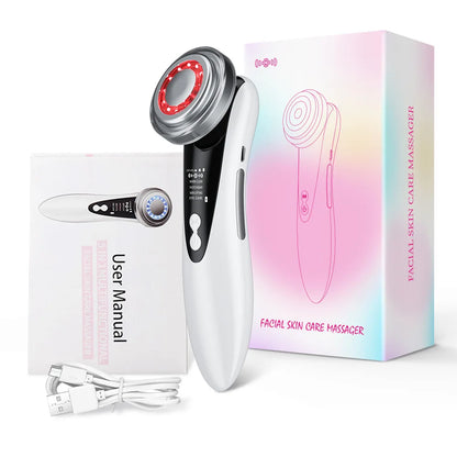 4-in-1 RF EMS Facial Massager – Wireless Beauty Device with LED Light Therapy & Skin Rejuvenation Technology