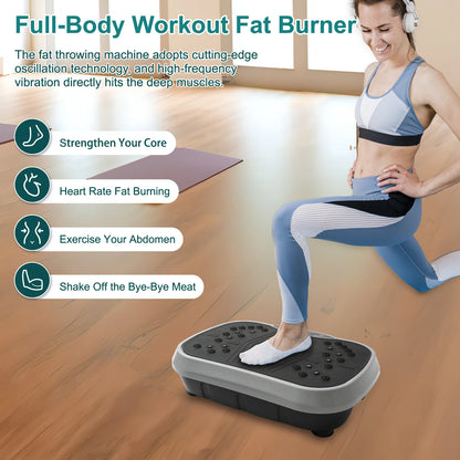 Vibration Plate Exercise Machine – Portable Fat-Burning Platform with Bluetooth, Remote Control & Resistance Bands