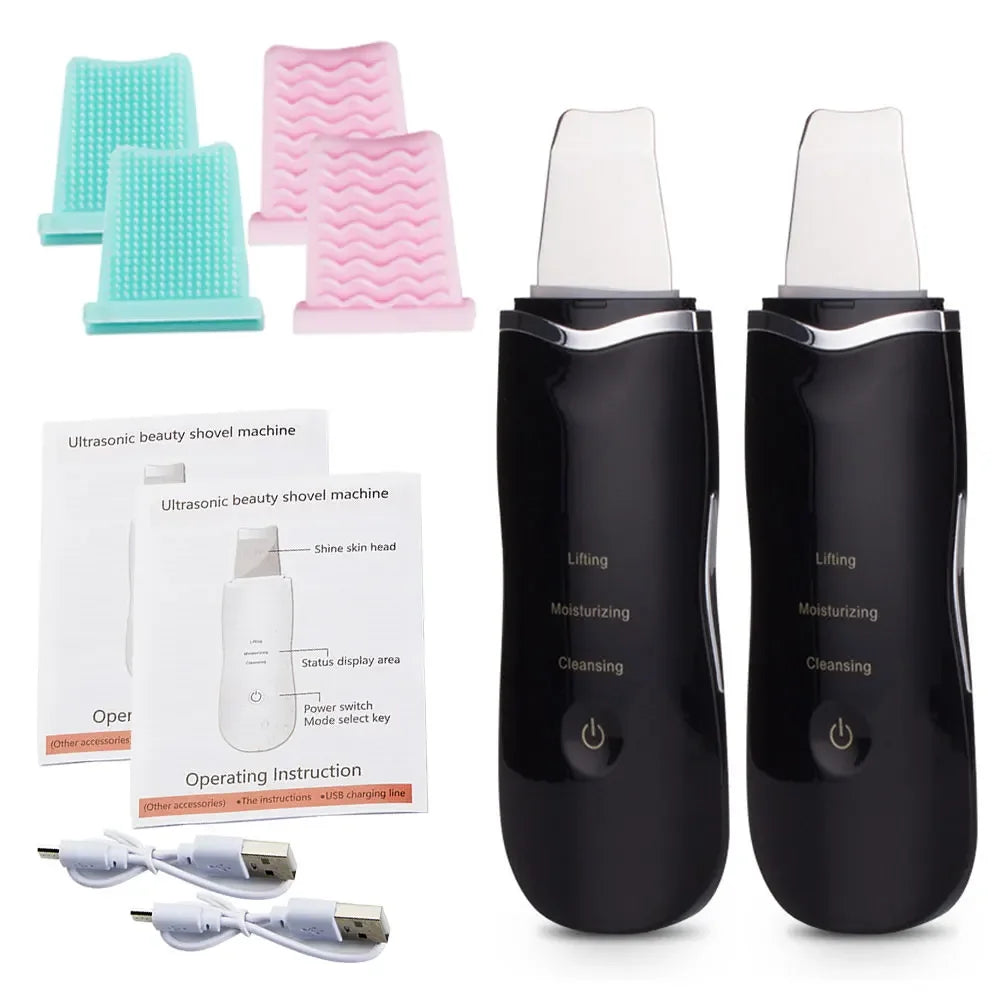 Ultrasonic Skin Scrubber & Blackhead Remover – Deep Pore Cleaner & Facial Ion Peeling Device