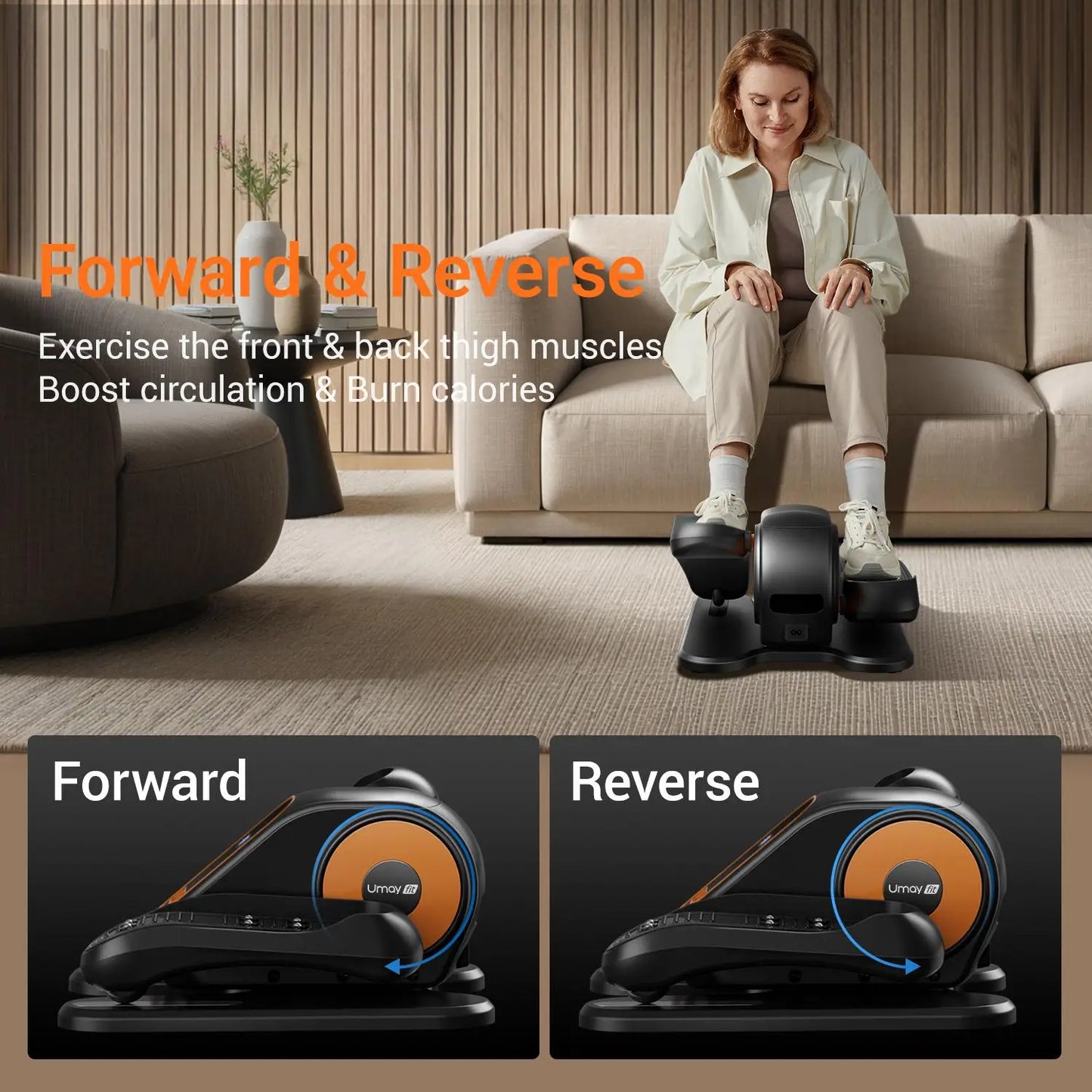 Under Desk Elliptical Machine with Remote Control – Mini Electric Leg Exerciser, Compact Seated Pedal Trainer for Home Office & Seniors