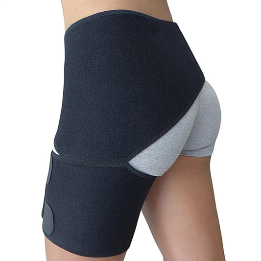 Groin Hip Brace for Sciatica Pain Relief – Adjustable Thigh & Hip Compression Wrap for Hamstring Pull, Hip Flexor Strain, SI Joint & Lower Back Support