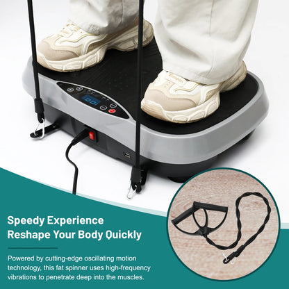Vibration Plate Exercise Machine – Portable Fat-Burning Platform with Bluetooth, Remote Control & Resistance Bands