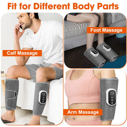 360° Air Pressure Heating Calf Massager – Wireless Leg Compression & Heat Therapy for Muscle Relief and Recovery