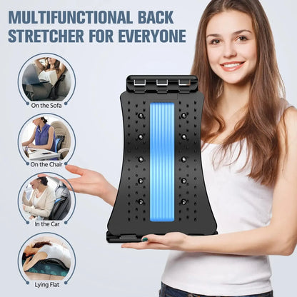 Back Stretcher for Back Pain Relief – Multi-Level Lumbar Support Board with Acupressure & Magnetic Therapy
