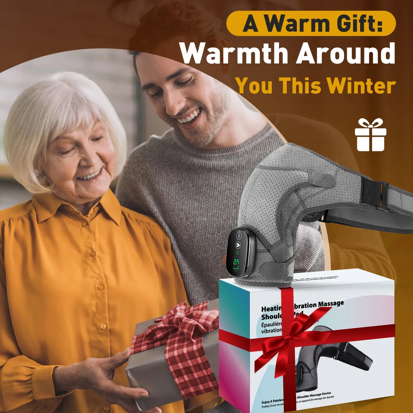 Electric Shoulder Heating Pad – 3-Mode Vibration & Hot Compress Therapy for Pain Relief and Relaxation