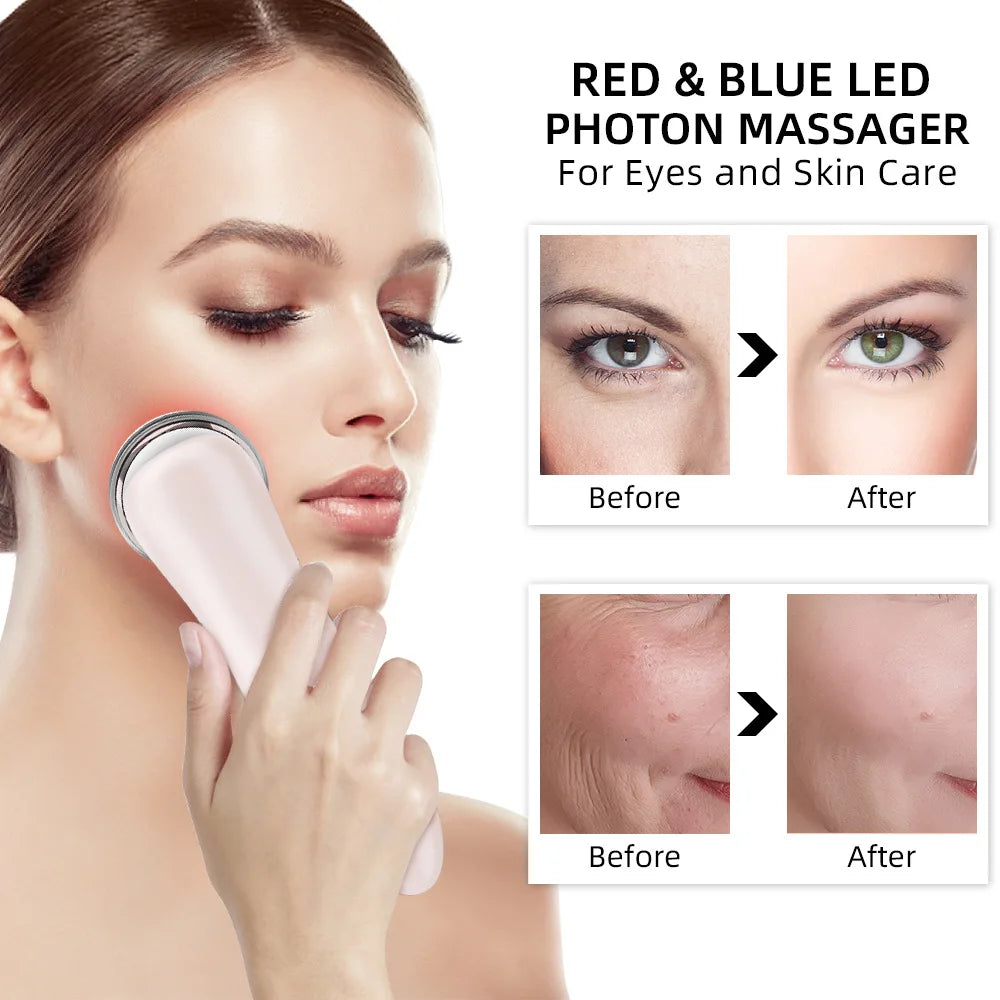 4-in-1 RF EMS Facial Massager – Wireless Beauty Device with LED Light Therapy & Skin Rejuvenation Technology