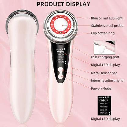 4-in-1 RF EMS Facial Massager – Wireless Beauty Device with LED Light Therapy & Skin Rejuvenation Technology