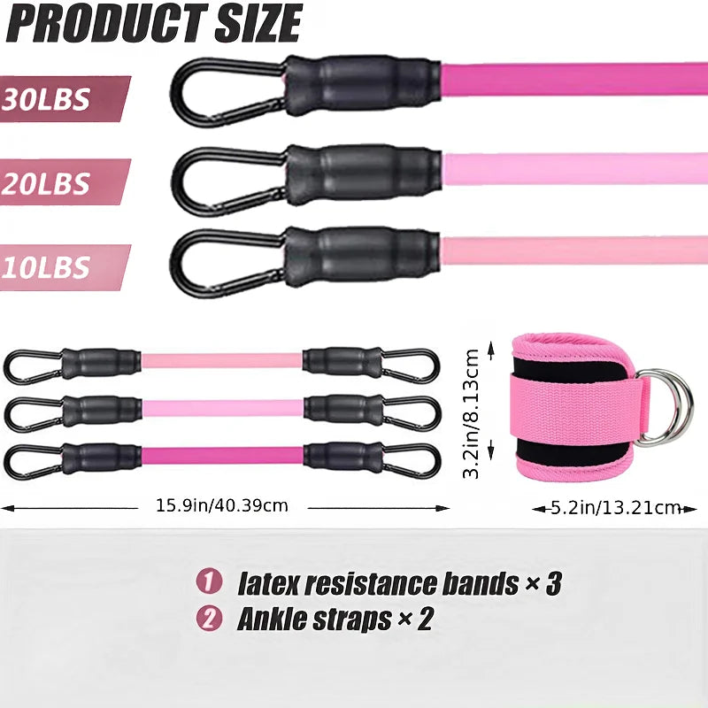 Ankle Straps Resistance Bands Set – Fitness Workout Equipment for Legs, Hips & Glutes Strength Training