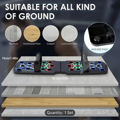 Solid Push-Up Board – 9-in-1 Multi-Functional Home Workout System for Chest, Arms, and Core Strength Training