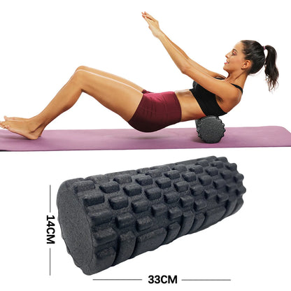 30/33cm Fitness Foam Roller – Yoga & Pilates Massage Roller for Muscle Recovery & Therapy