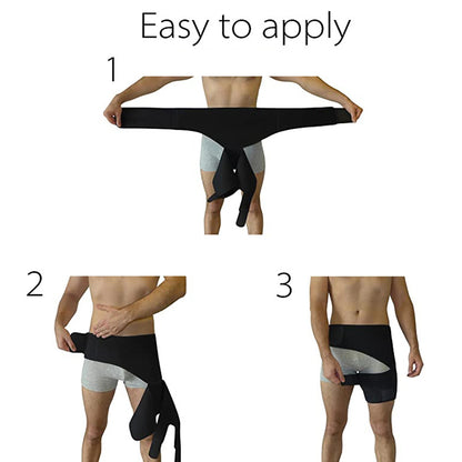 Groin Hip Brace for Sciatica Pain Relief – Adjustable Thigh & Hip Compression Wrap for Hamstring Pull, Hip Flexor Strain, SI Joint & Lower Back Support