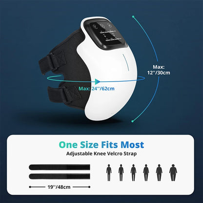 Electric Heating Massage Knee Pad – Wireless Heated Knee Massager with Vibration & Hot Compress Therapy