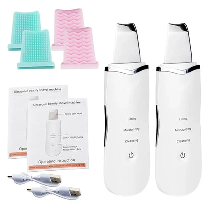 Ultrasonic Skin Scrubber & Blackhead Remover – Deep Pore Cleaner & Facial Ion Peeling Device