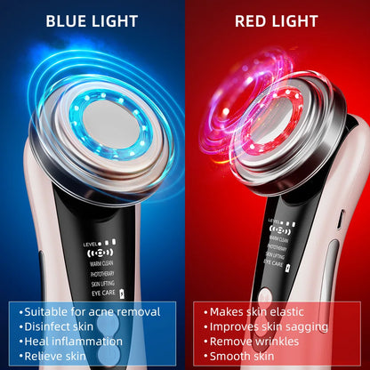 4-in-1 RF EMS Facial Massager – Wireless Beauty Device with LED Light Therapy & Skin Rejuvenation Technology