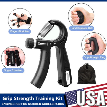 5Pcs Hand Grip Trainer Kit – Adjustable Hand Gripper & Finger Strength Exercisers for Arm, Wrist & Forearm Training