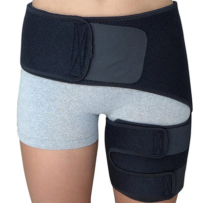 Groin Hip Brace for Sciatica Pain Relief – Adjustable Thigh & Hip Compression Wrap for Hamstring Pull, Hip Flexor Strain, SI Joint & Lower Back Support