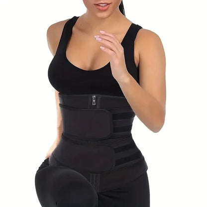 Waist Trainer Slimming Belt for Weight Loss | Latex Body Shaper Tummy Control Cincher with Double Straps, Sweat Trimmer for Workout & Back Support