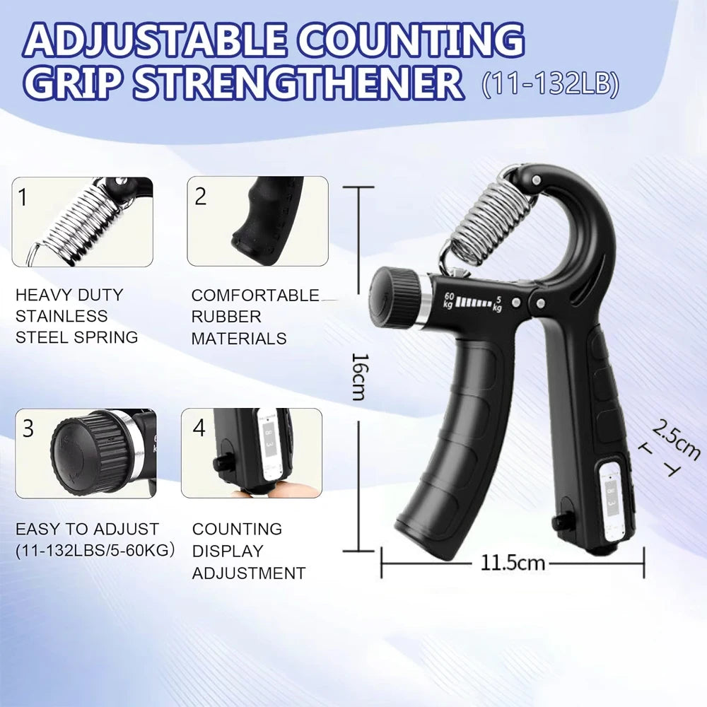 5Pcs Hand Grip Trainer Kit – Adjustable Hand Gripper & Finger Strength Exercisers for Arm, Wrist & Forearm Training