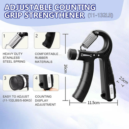 5Pcs Hand Grip Trainer Kit – Adjustable Hand Gripper & Finger Strength Exercisers for Arm, Wrist & Forearm Training