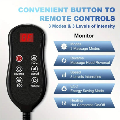 Extra Big Electric Foot Massager – Shiatsu Kneading with Heat Therapy for Foot, Calf & Leg Muscle Relaxation