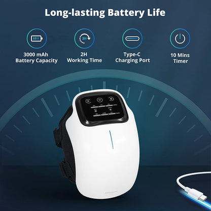 Electric Heating Massage Knee Pad – Wireless Heated Knee Massager with Vibration & Hot Compress Therapy