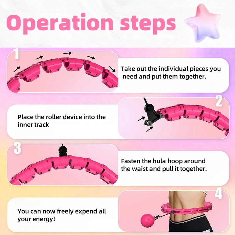 Detachable Weighted Hula Hoop – Non-Falling Slimming Fitness Ring for Waist Training & Fat Burning