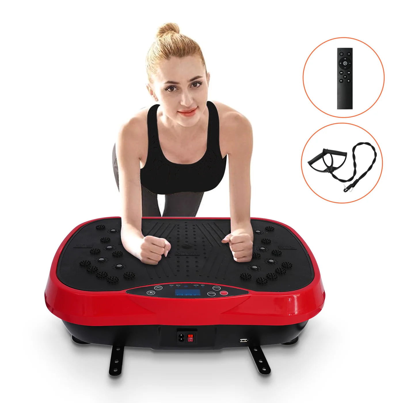 Vibration Plate Exercise Machine – Portable Fat-Burning Platform with Bluetooth, Remote Control & Resistance Bands