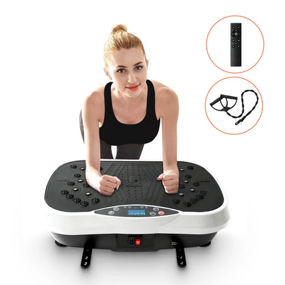Vibration Plate Exercise Machine – Portable Fat-Burning Platform with Bluetooth, Remote Control & Resistance Bands