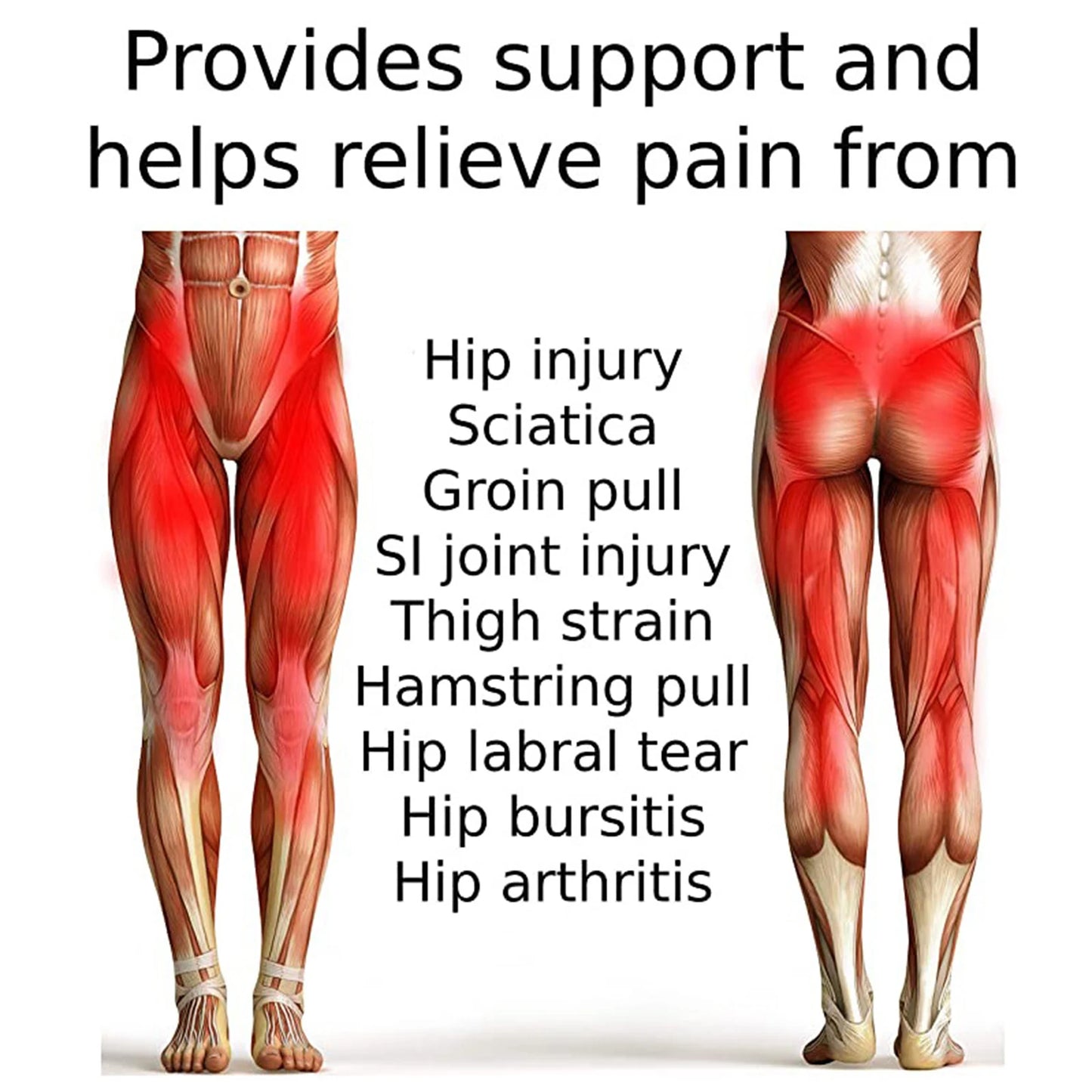 Groin Hip Brace for Sciatica Pain Relief – Adjustable Thigh & Hip Compression Wrap for Hamstring Pull, Hip Flexor Strain, SI Joint & Lower Back Support