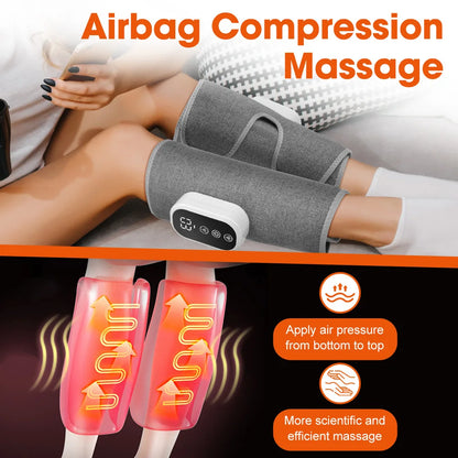 360° Air Pressure Heating Calf Massager – Wireless Leg Compression & Heat Therapy for Muscle Relief and Recovery