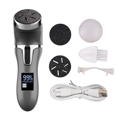 Rechargeable Electric Foot File Callus Remover – Professional Pedicure Machine with 3 Heads & 2 Speeds