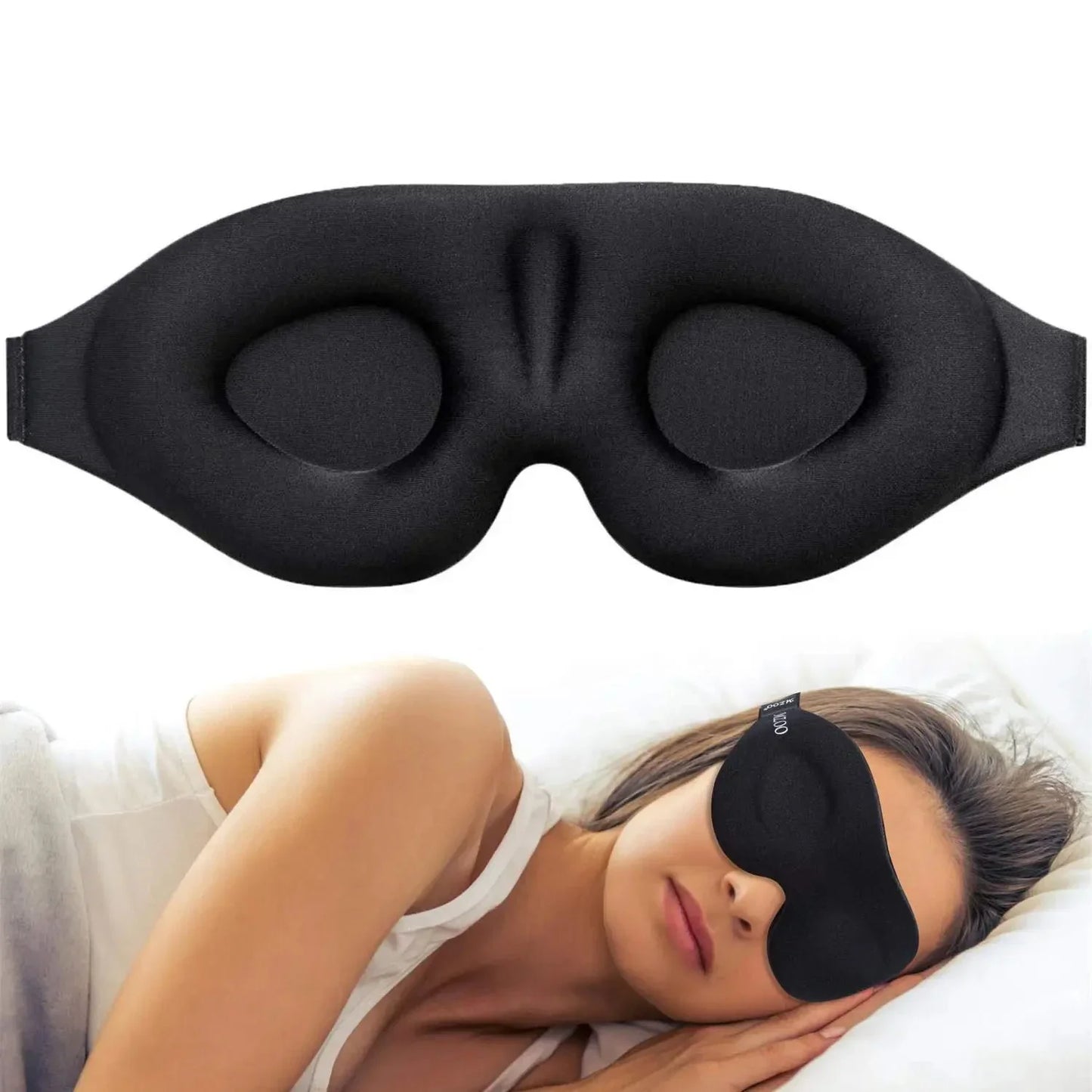 3D Contoured Eye Mask for Sleeping – Light Blocking Night Sleep Mask for Women & Men