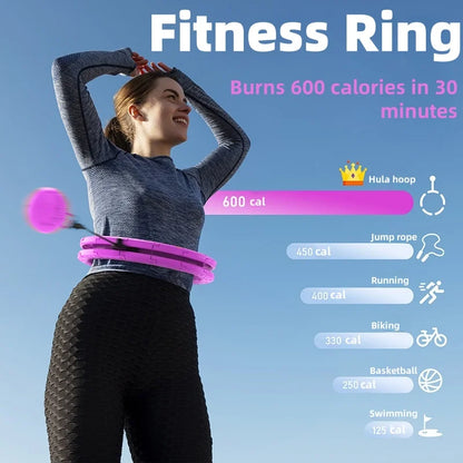 Detachable Weighted Hula Hoop – Non-Falling Slimming Fitness Ring for Waist Training & Fat Burning